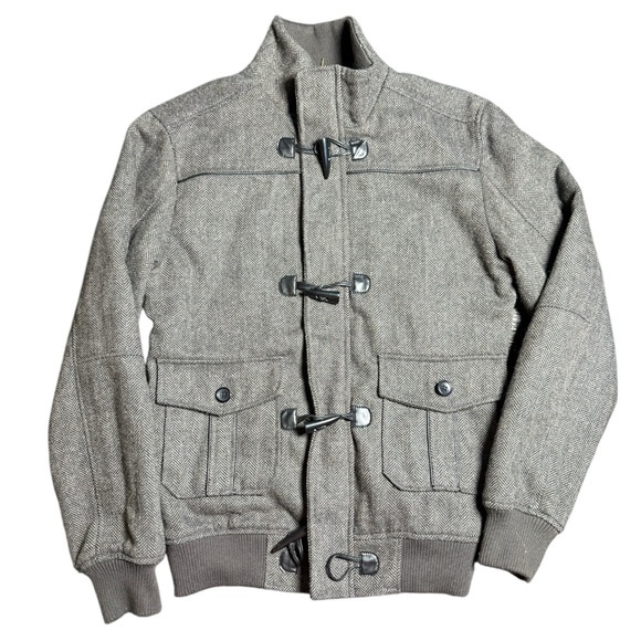 Y2k G By Guess Men's Herringbone Toggle Coat Size Small